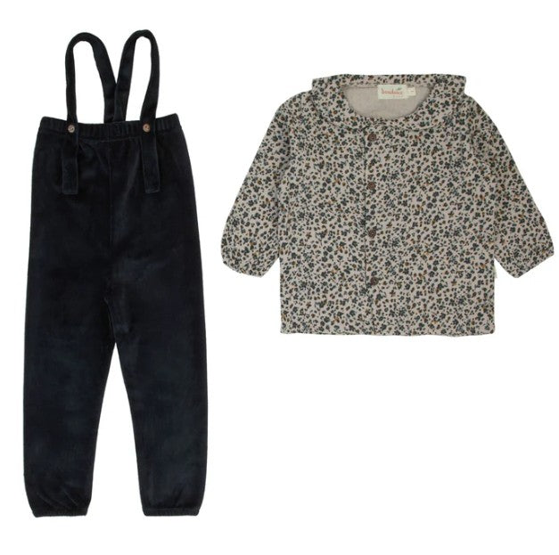 Floral Muslin Velour Romper