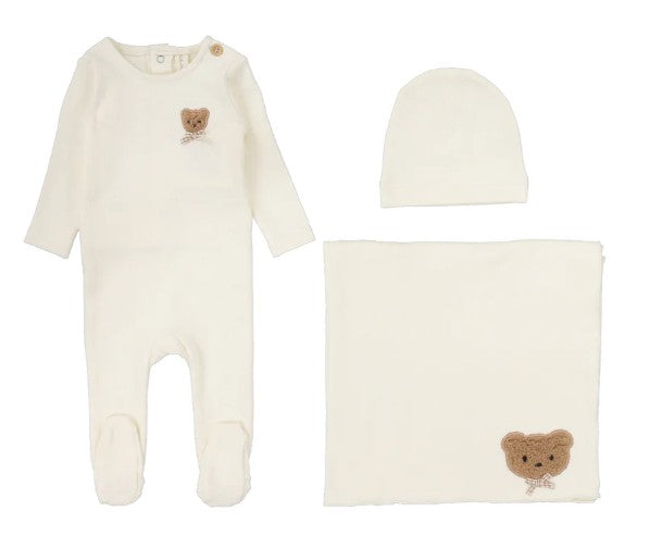 Bear Applique Layette Set