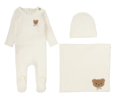 Bear Applique Layette Set