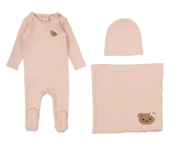 Bear Applique Layette Set