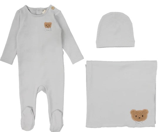 Bear Applique Layette Set