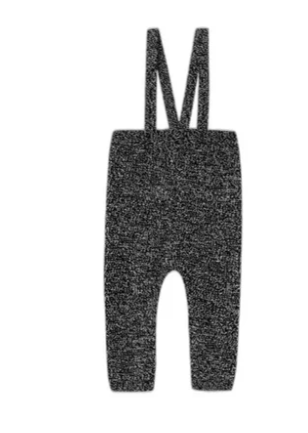 Seed Stitch Suspender Legging - BLACK MARLED