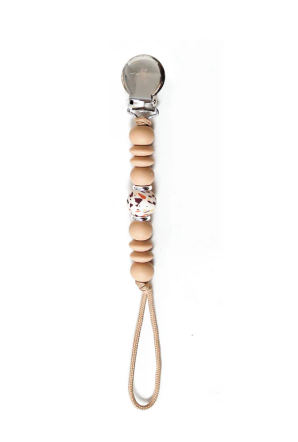 Warm Speckled Pacifier Clip