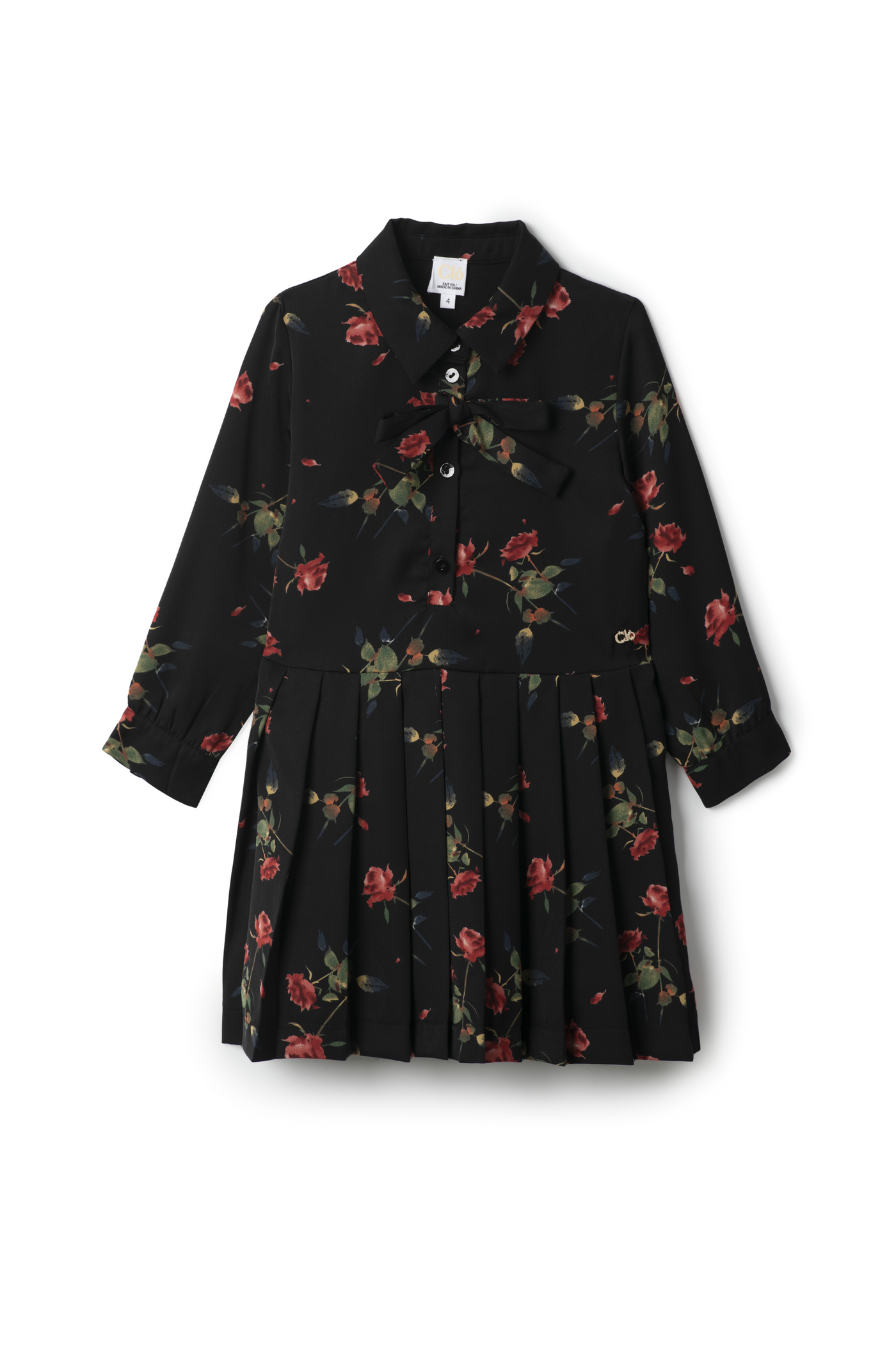 Loose Floral Dress With Knife Pleats