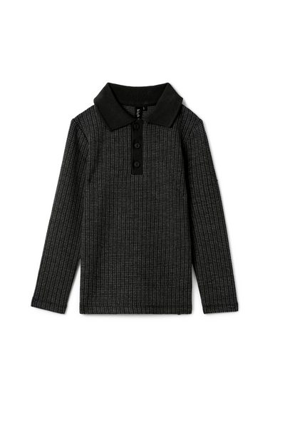 Washed Waffled LS Polo