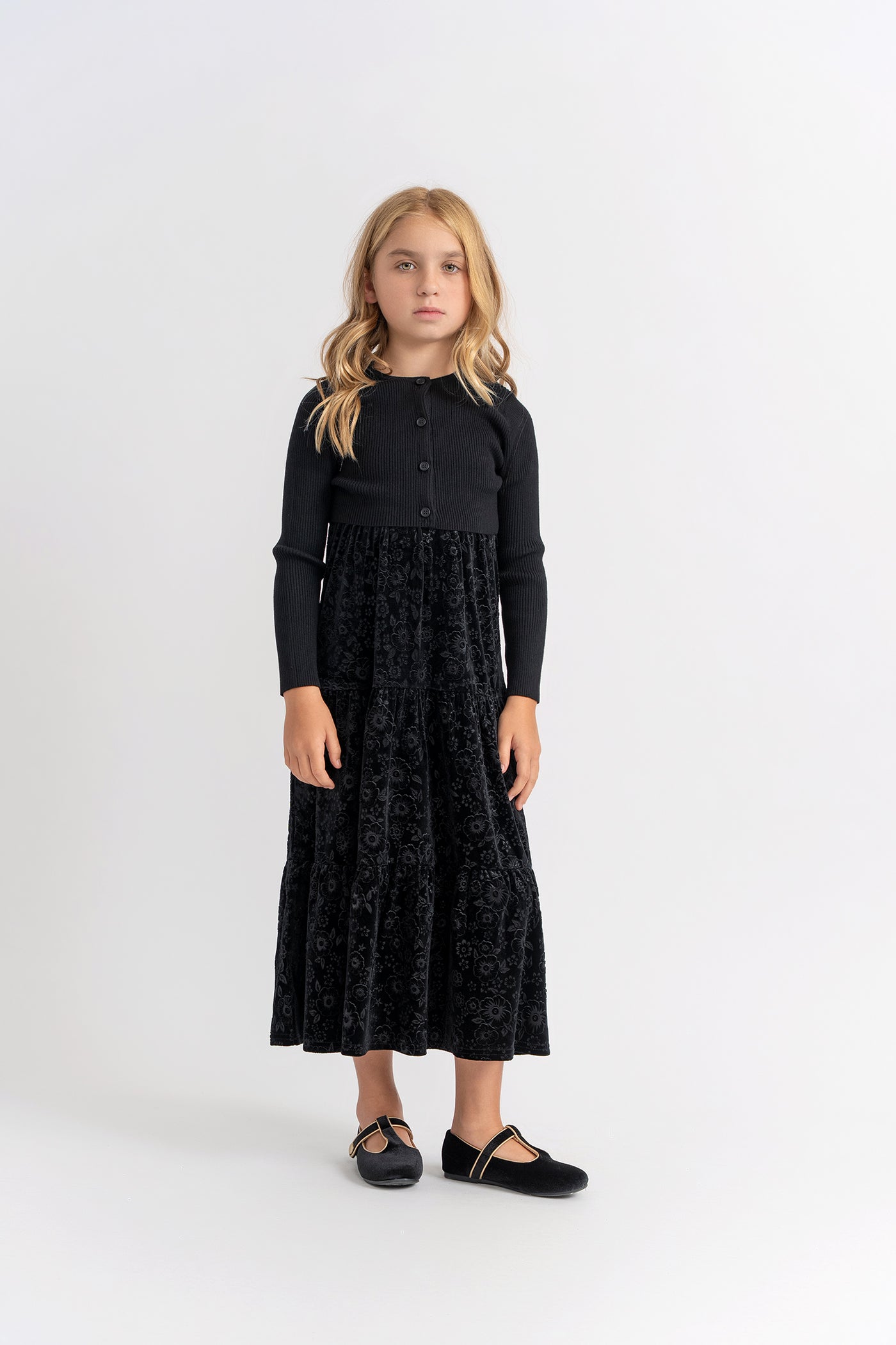 2PC Velour  Robe W Rib Cardigen