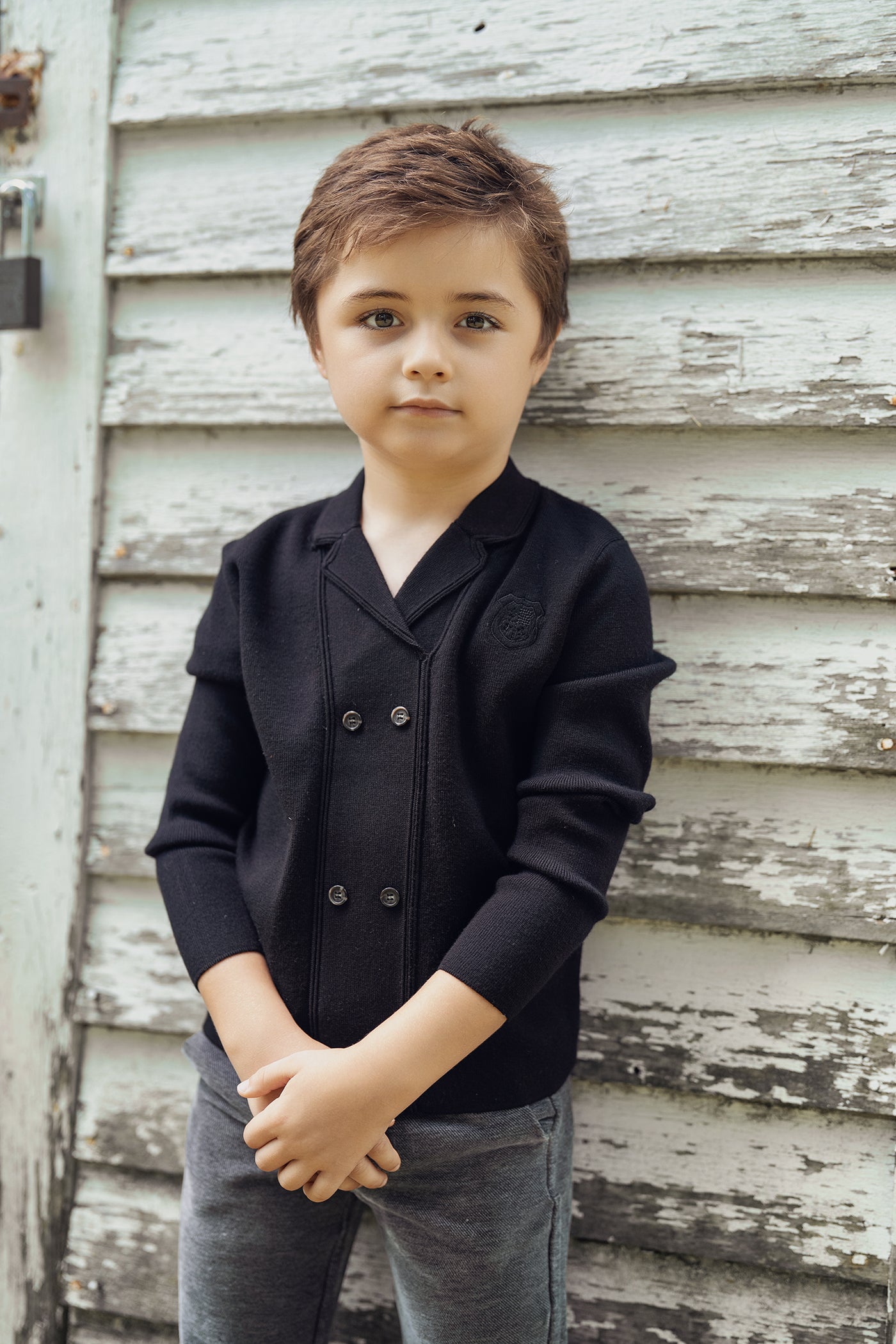 Double Breasted Knit Blazer