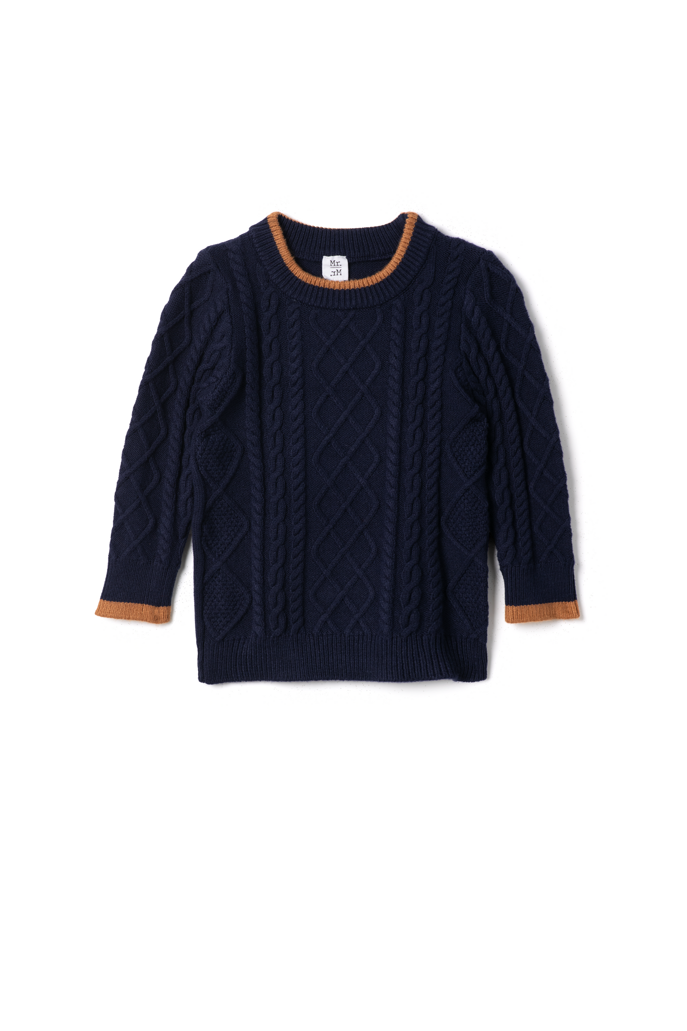 Knit Pullover with Camel Trim