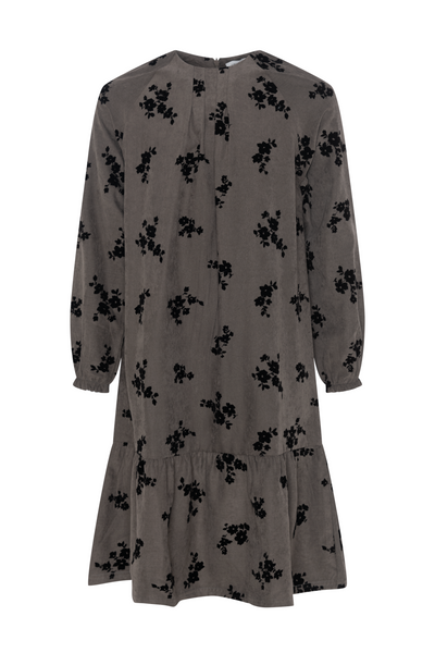 Flocked Floral Dress