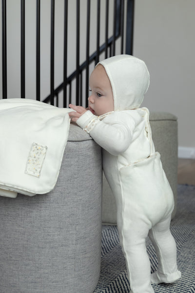 Whimsical Bloom Patch Footie With Bonnet