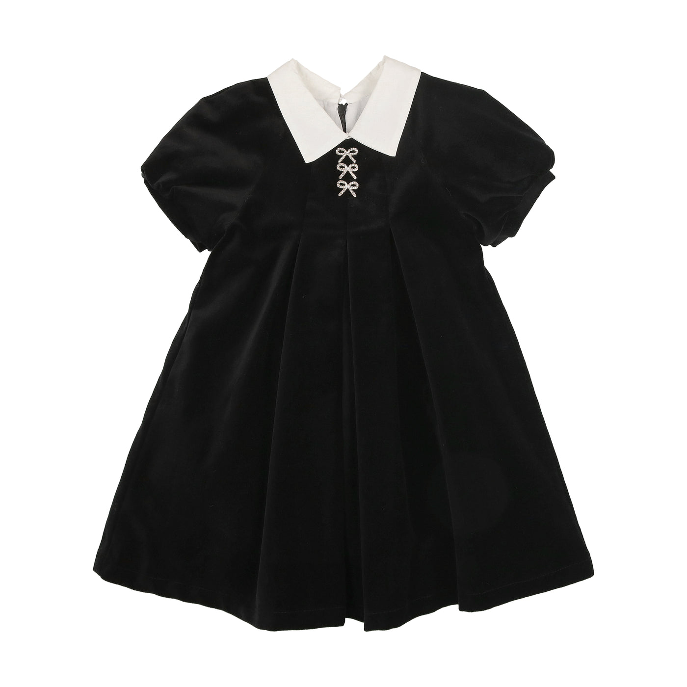 Black Velvet Dress With White Collar