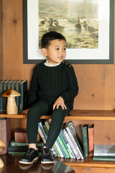 Cable Knit Set - HUNTER GREEN