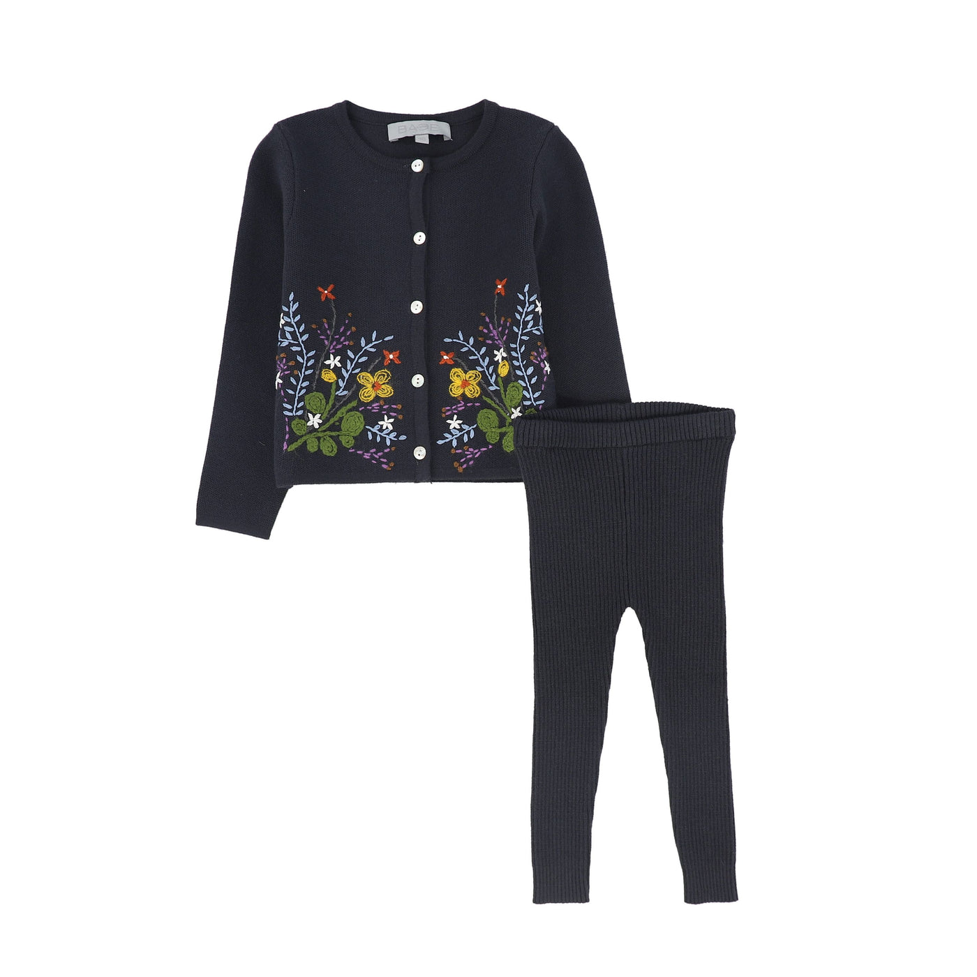 Embroidered Cardigan Set