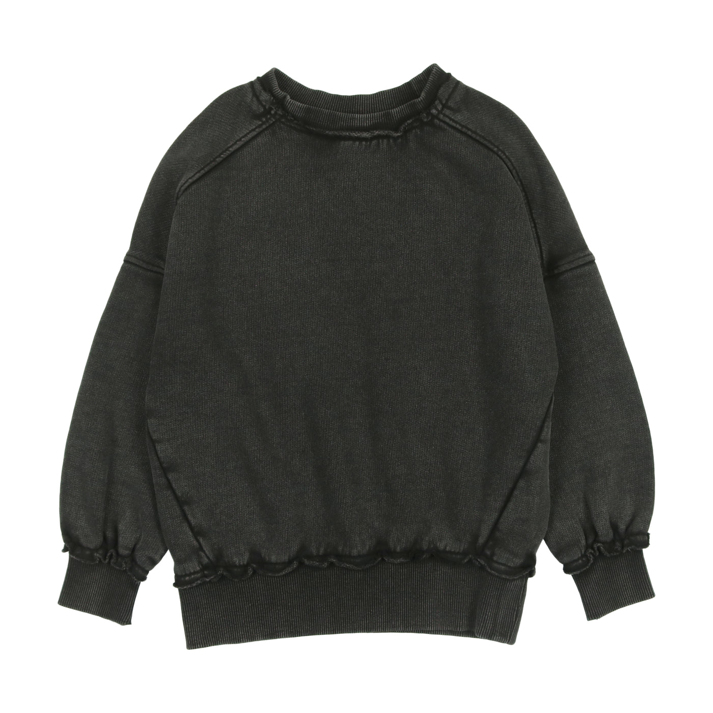 French Terry Washed Sweatshirt - Black