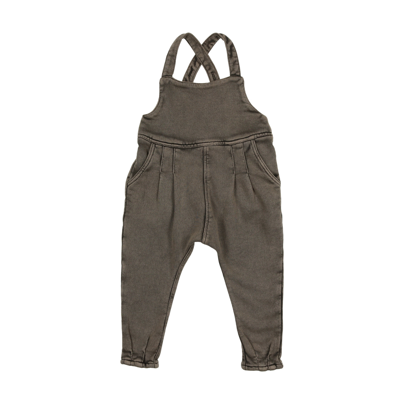 French Terry Baby Overall Set - Taupe