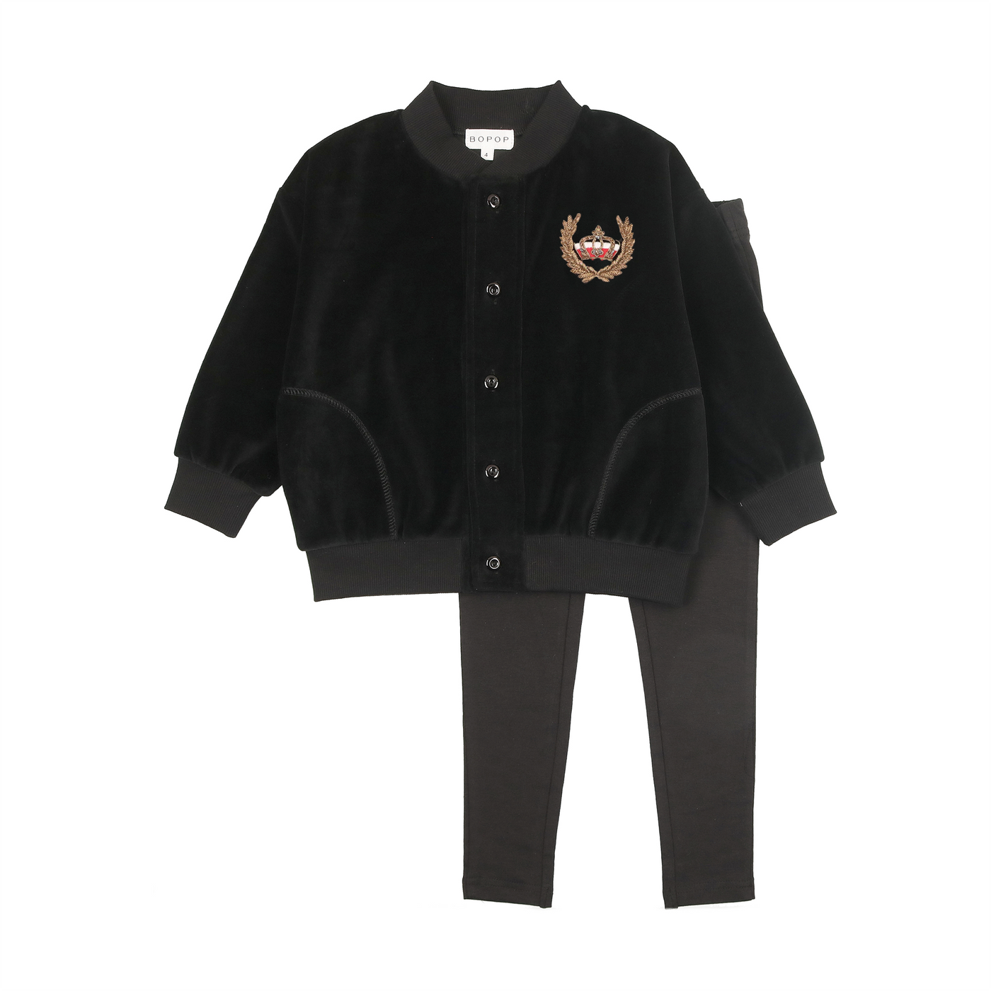 Velour 2 Pc. Set With Crown Embroidery